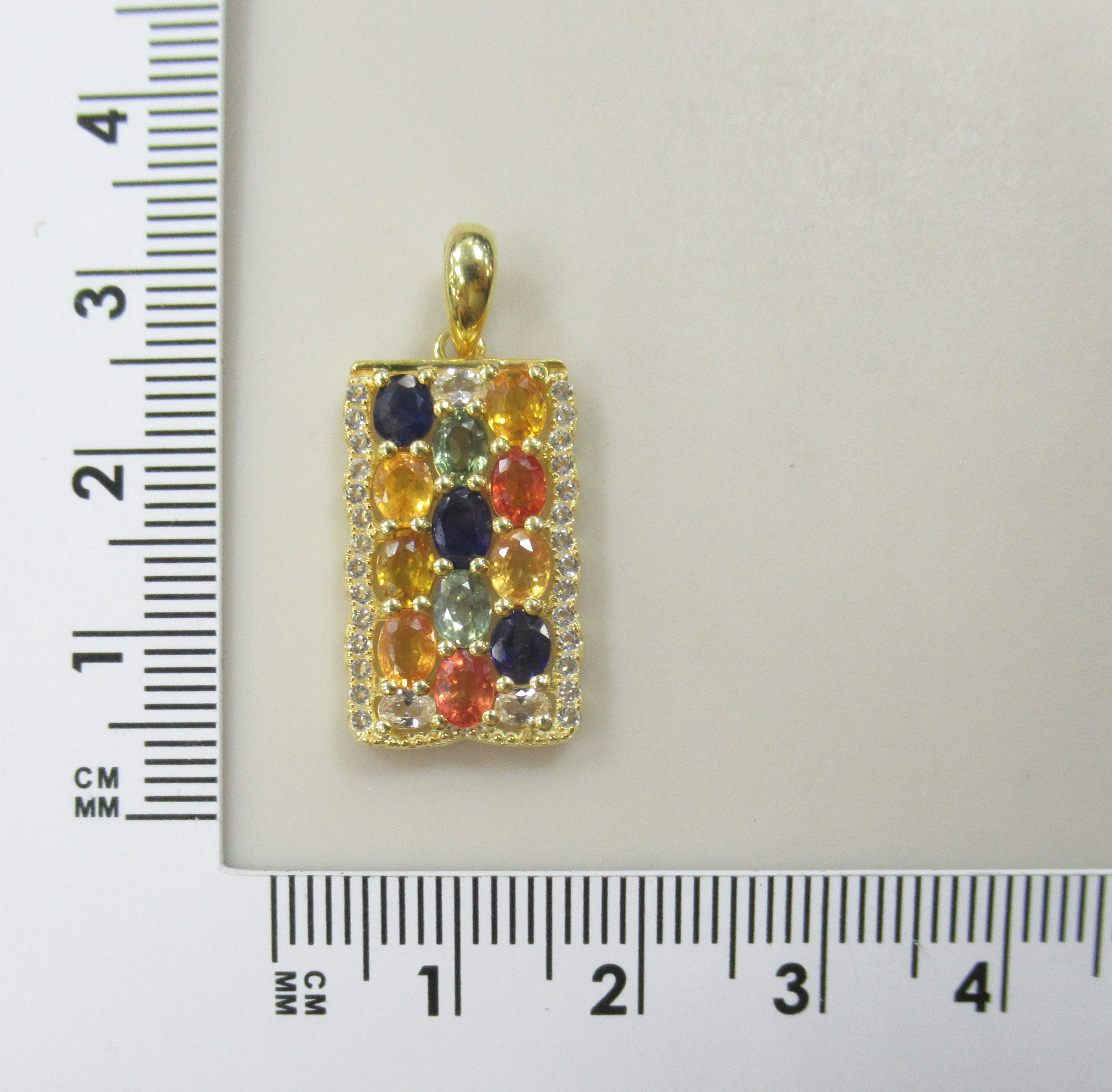 Серебряная подвеска с мультисапфирами